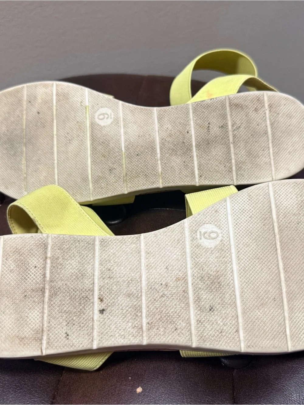 Women’s Yellow Strappy Elastic Flat Sandals